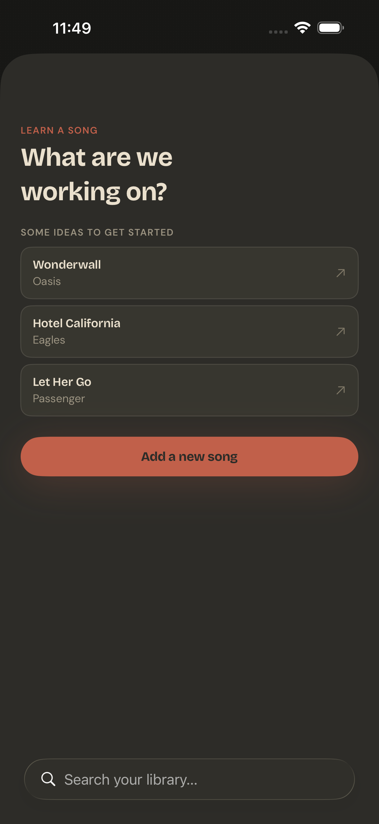 Guitar Buddha learn screen